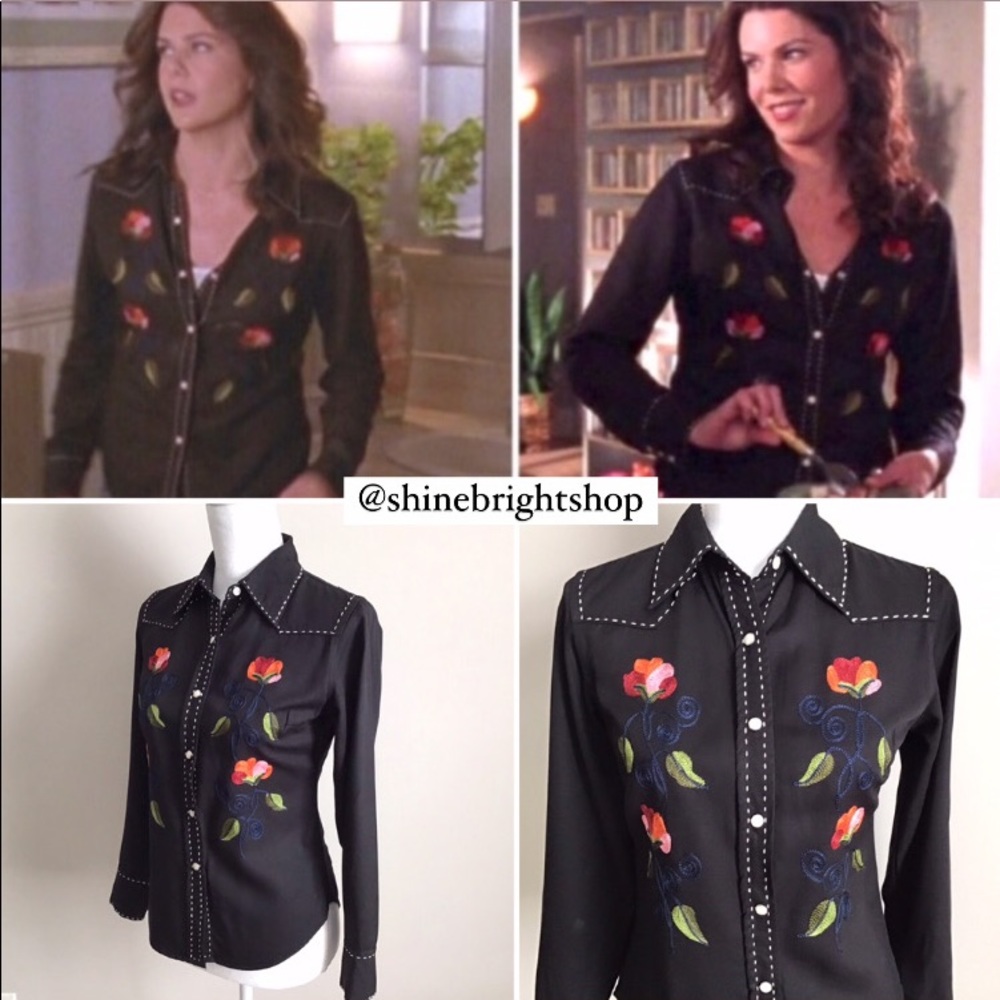 RARE Early 2000s Vintage Western Embroidered Shirt ASO Lorelai in Gilmore Girls - Picture 5 of 12
